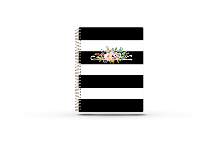 Small Biz Mileage - BW STRIPED FLORAL