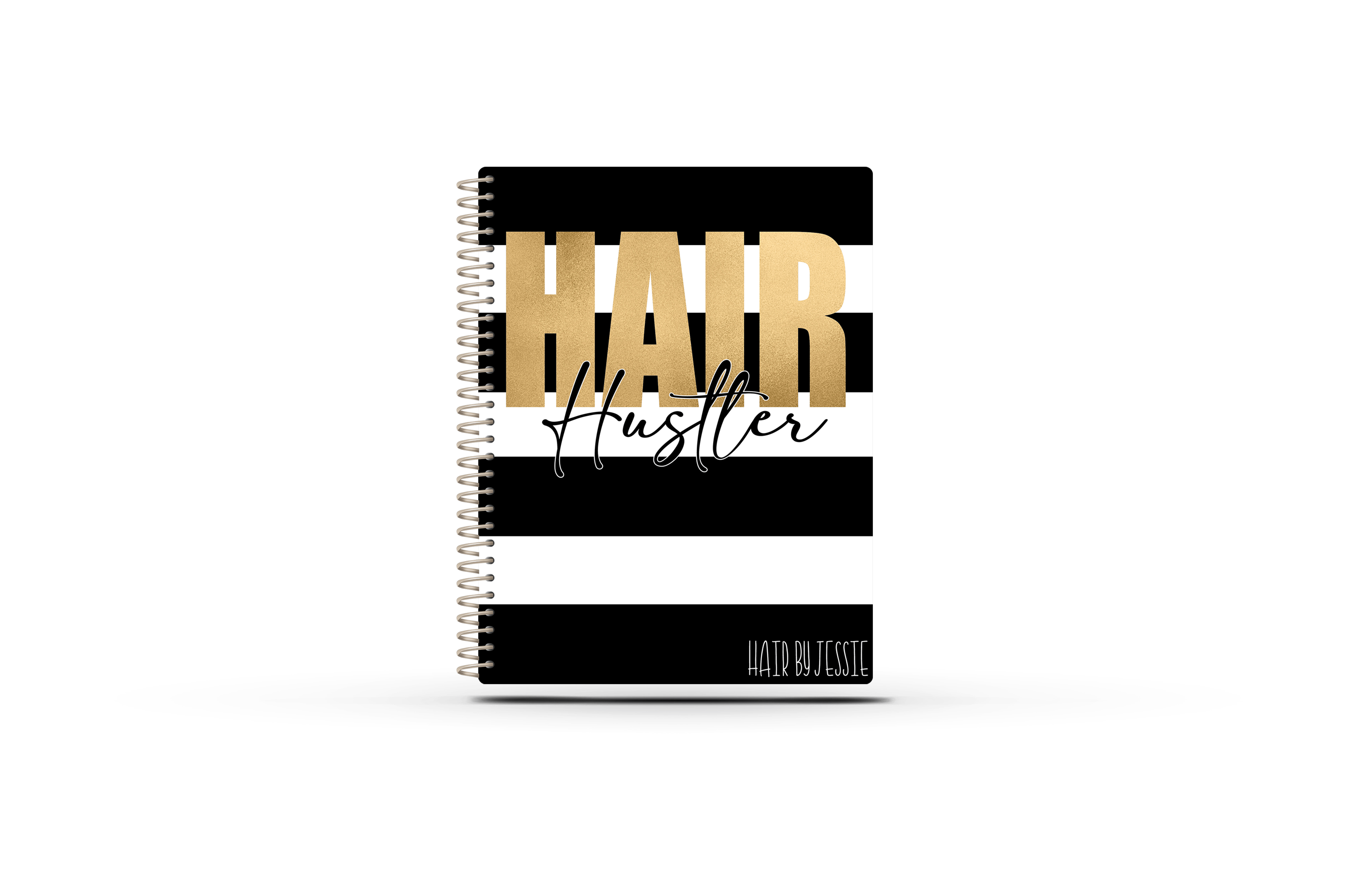 Sales Tracker Appointment Book -  BW STRIPPED GOLD HAIR HUSTLER