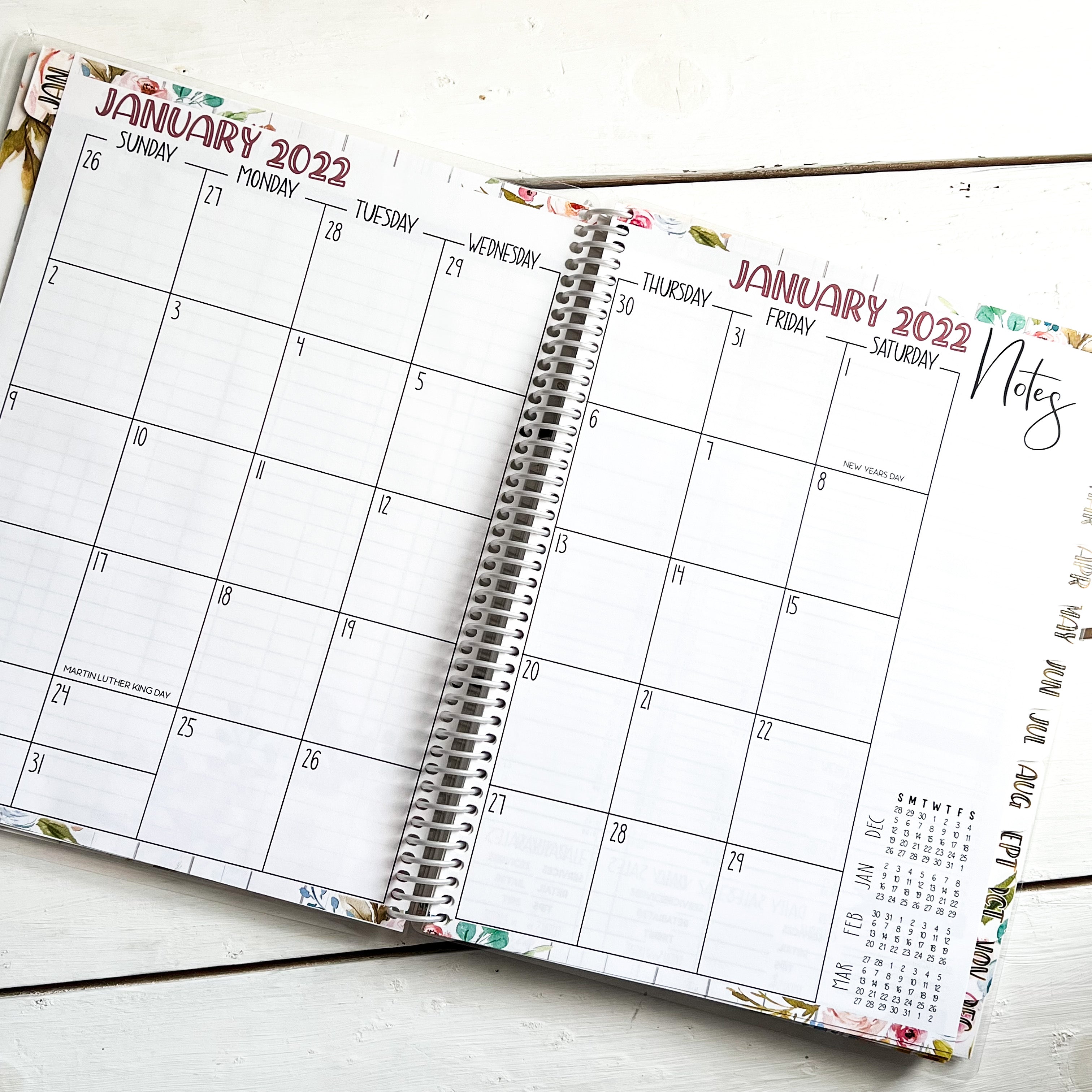 Sales Tracker Appointment Book - AUTUMN NAVY FLORAL