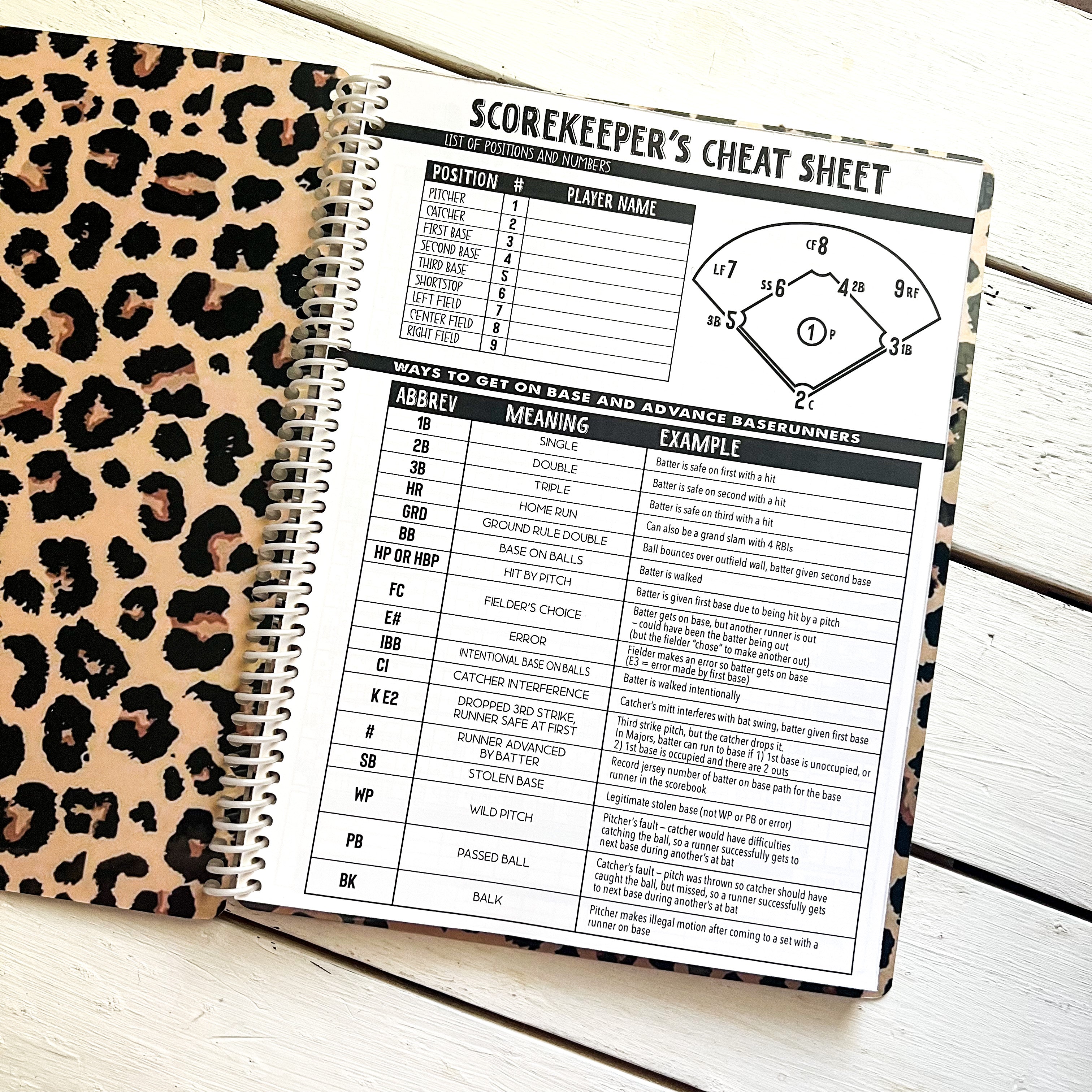Baseball Scorebook  - LEOPARD DIAMOND BASEBALL