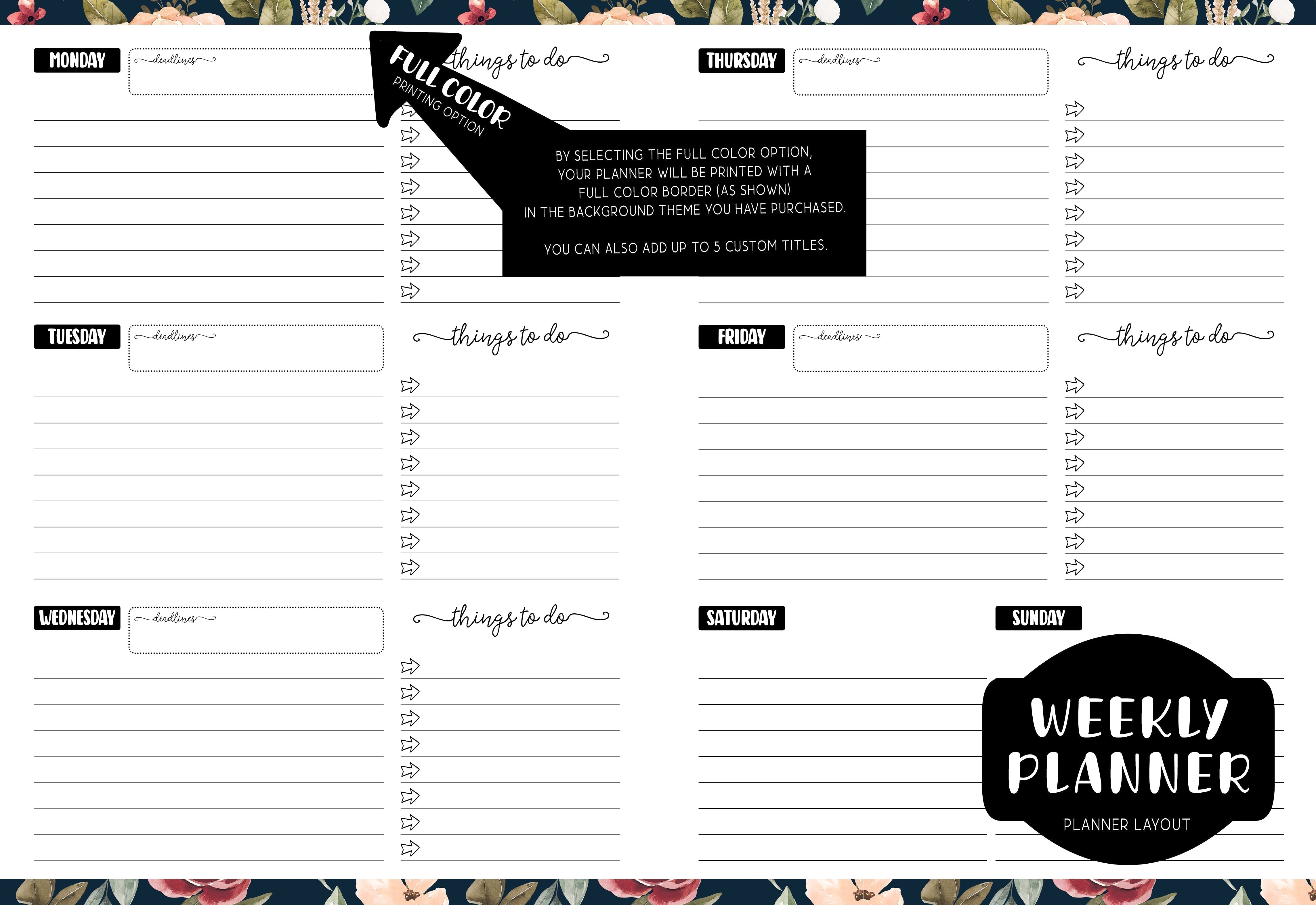 Weekly Planner - FLORAL BUTTERFLY