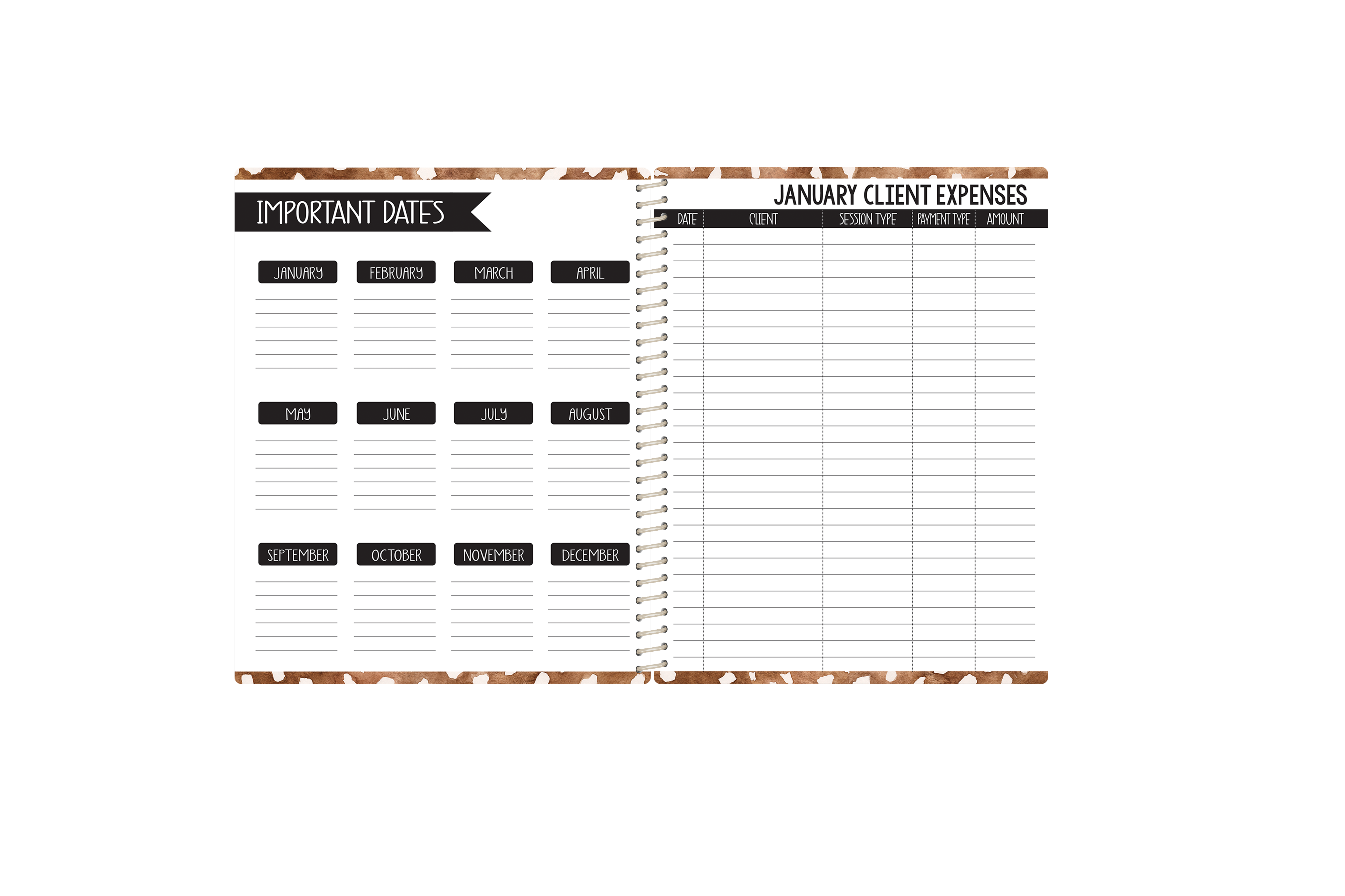 Photography Appointment Book - BW SKULLS