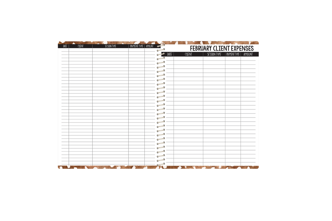 Photography Appointment Book - DSG RUSTIC COWHIDE