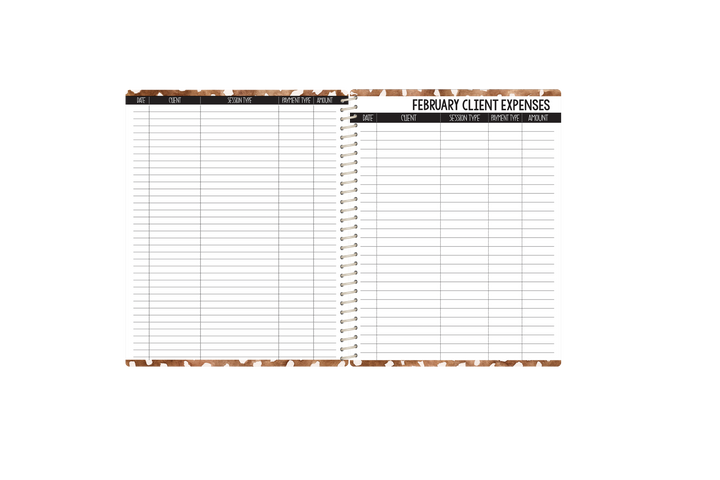 Photography Appointment Book - DSG RUSTIC COWHIDE