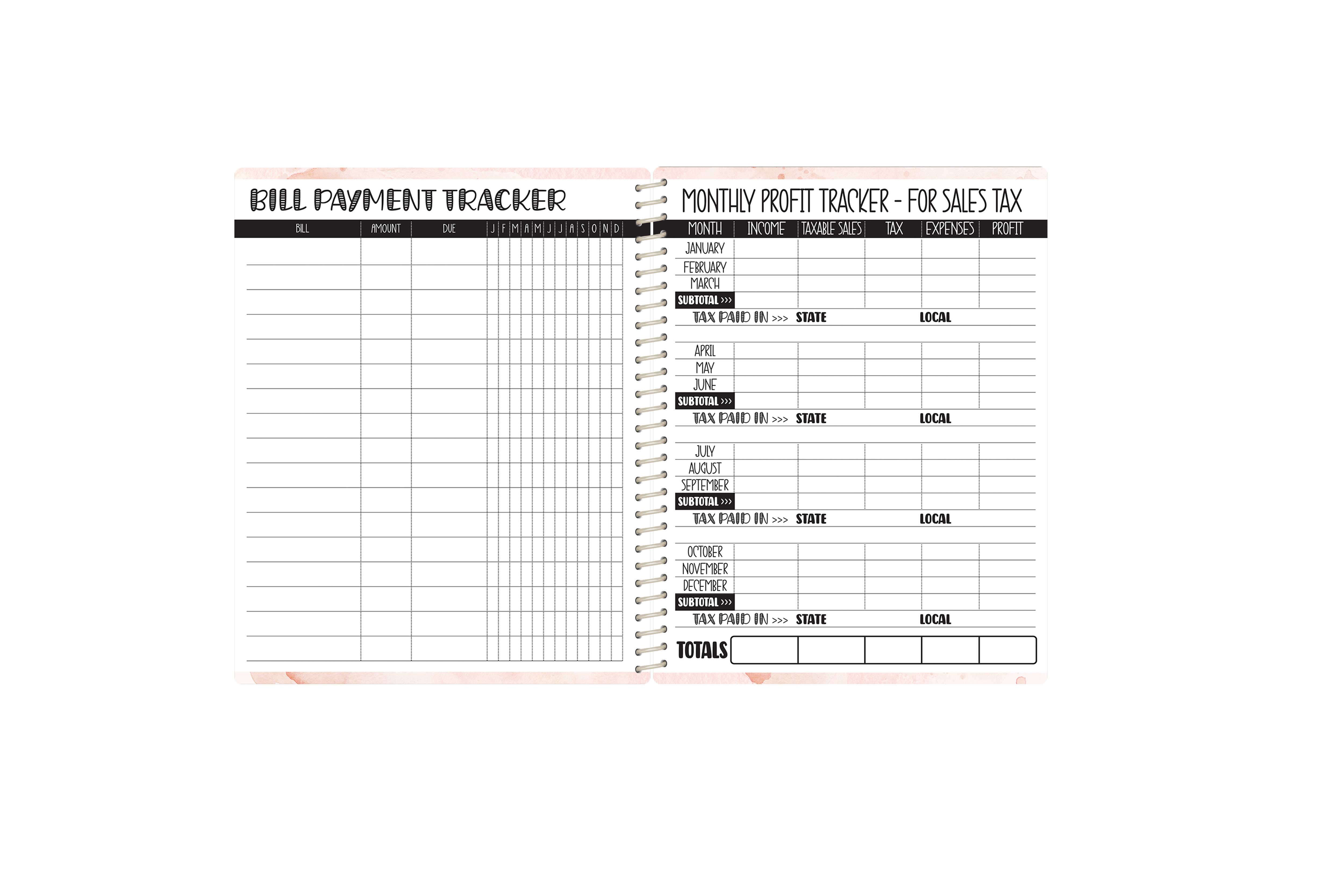 Small Biz Sales Planner - BLACK LINED HEARTS