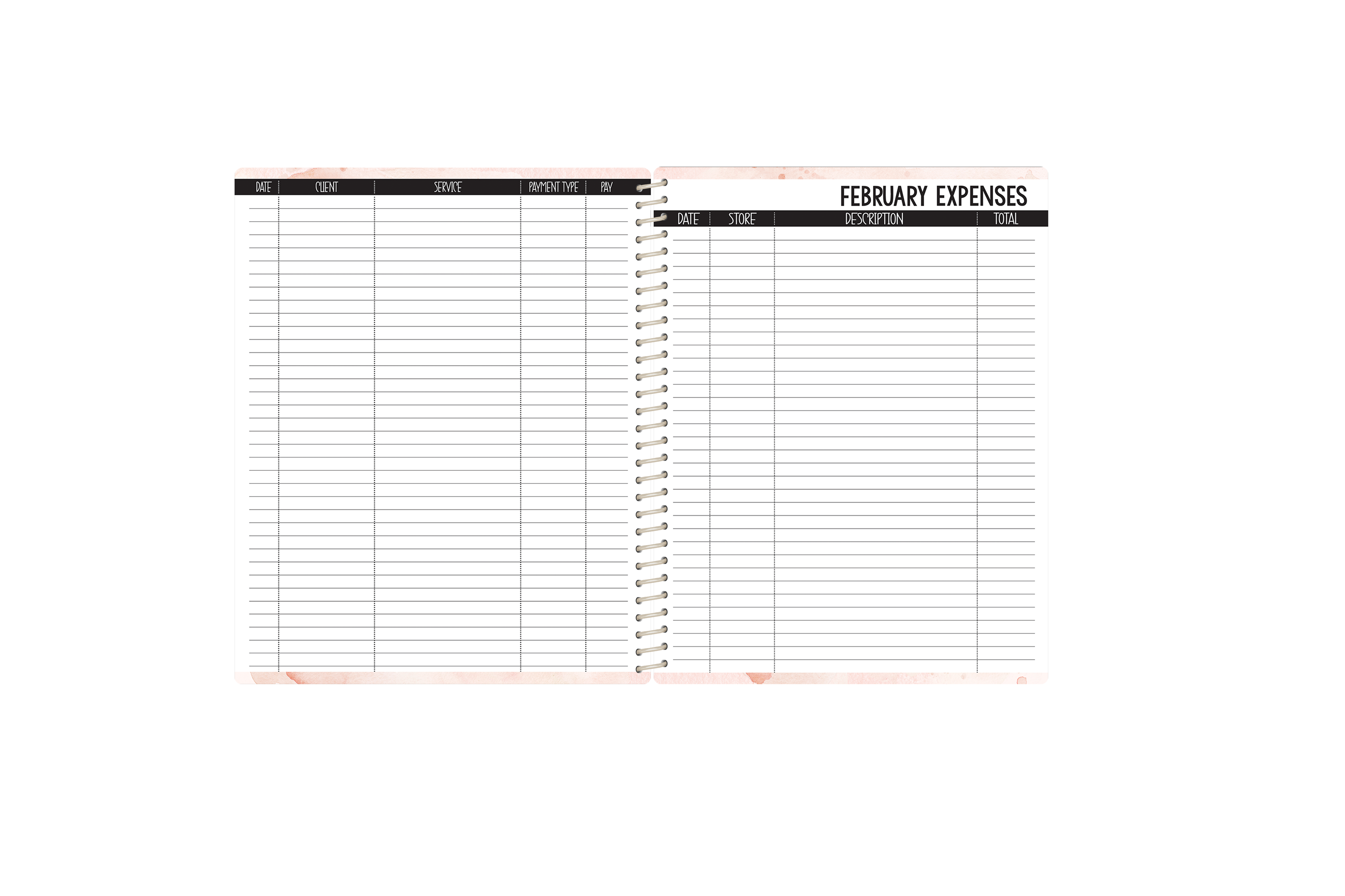 Small Biz Sales Planner - BLACK LINED HEARTS