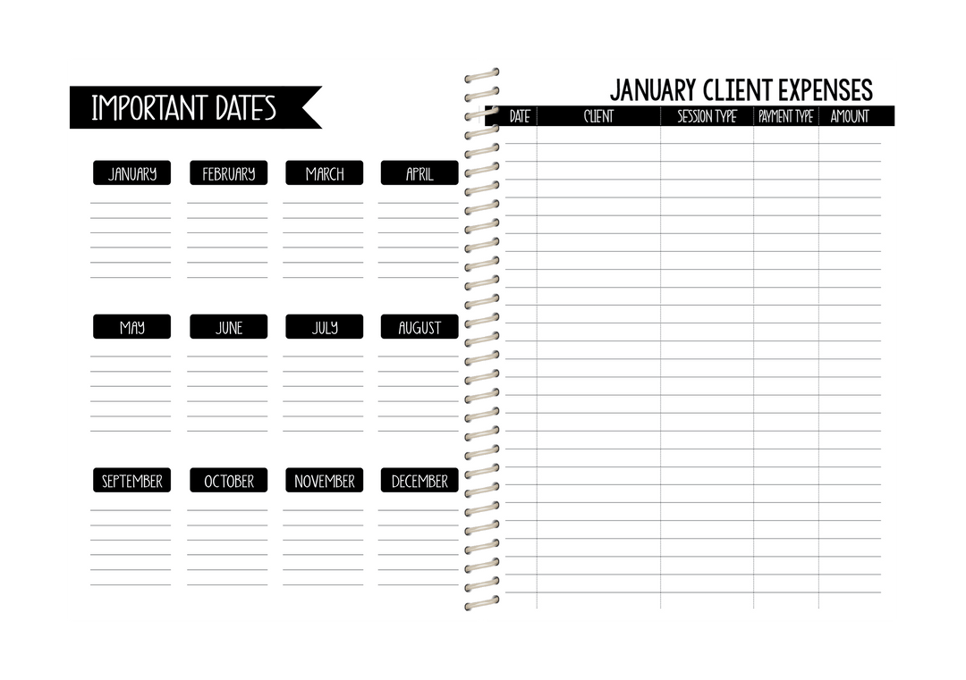 Photography Appointment Book - LEOPARD LIGHT