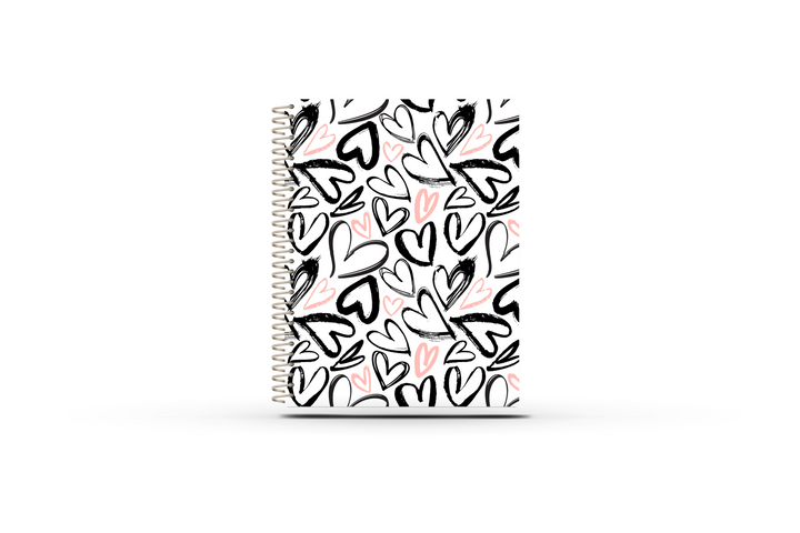 Sales Tracker Appointment Book - PINK BLACK HEARTS