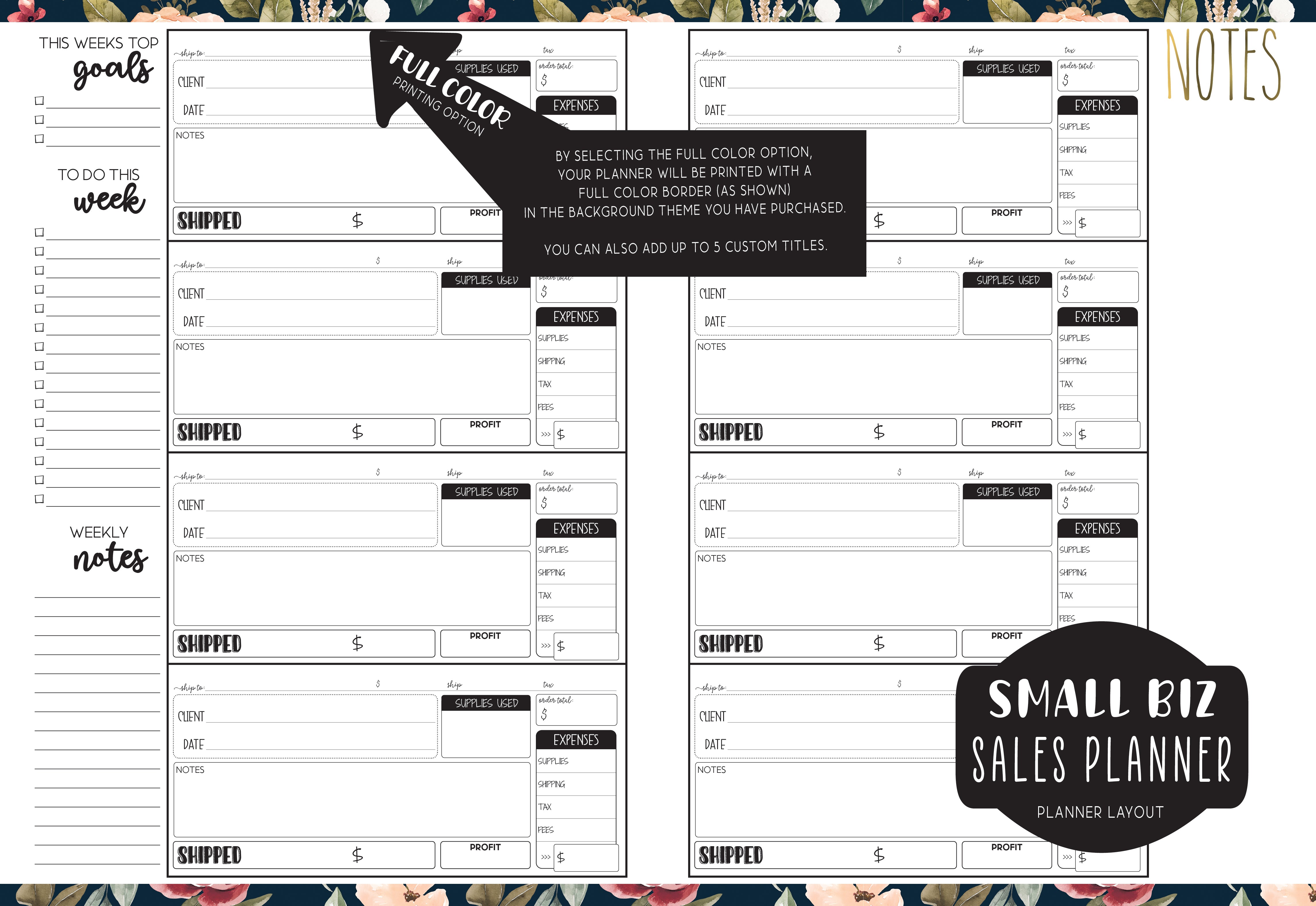 Small Biz Sales Planner - BW BUFFALO PLAID