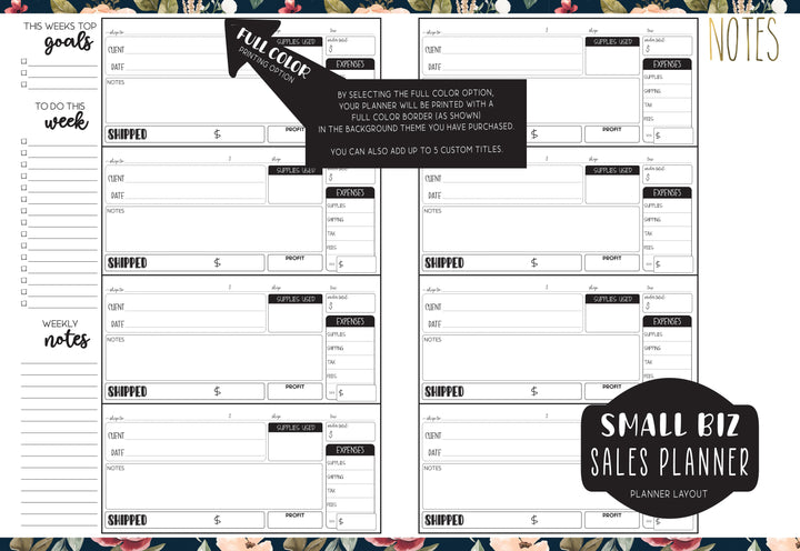 Small Biz Sales Planner - RUSTIC BROWN COWHIDE