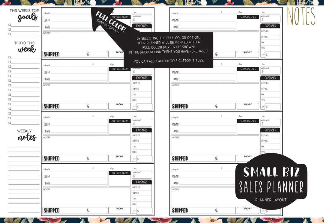 Small Biz Sales Planner - HIGHLAND NAVY FLORAL