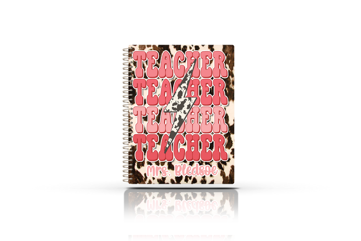 Reading/Writing Teacher Planner -  PINK TEACHER COWHIDE