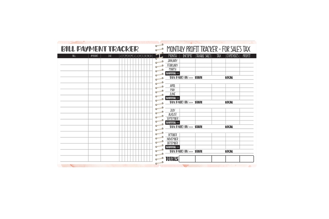 Small Biz Mileage - BW STRIPED FLORAL